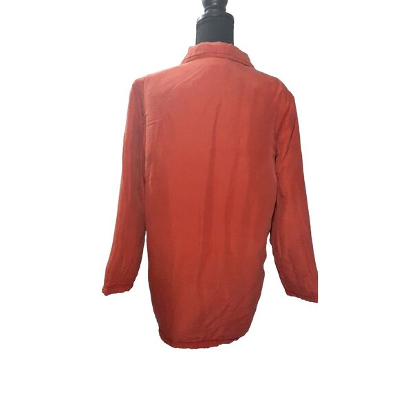 Kiko Woman's Orange   Jacket 100% Silk Size XL with packets Brand New # 86 - Picture 4 of 6